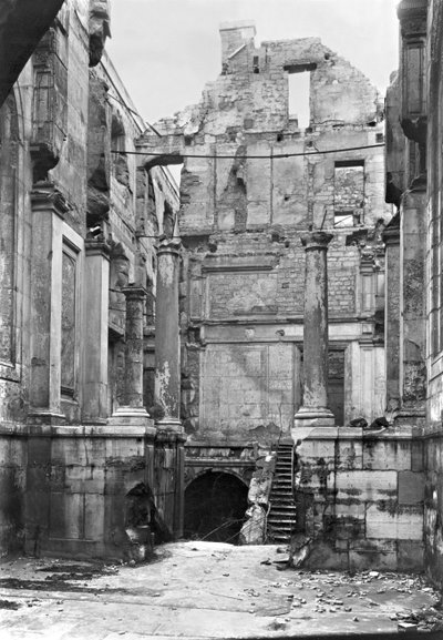 Ruins of the Cour des Comptes during the Commune of Paris, 1871 by French Photographer